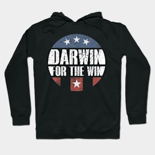 Darwin for the Win Sarcastic Darwin Awards US flag retro Hoodie